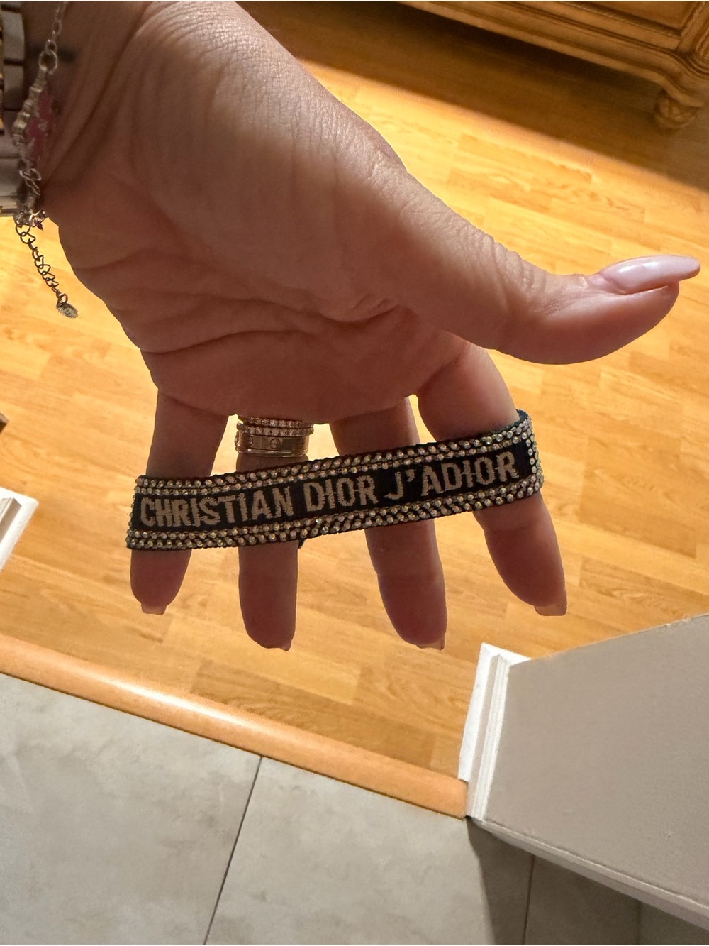 Dior Black and White embellished sparkly Logo Bracelet - Picture 14 of 14